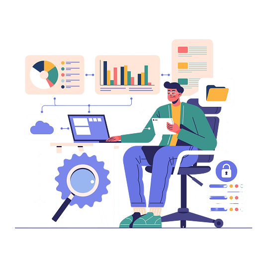 Asset management hero illustration