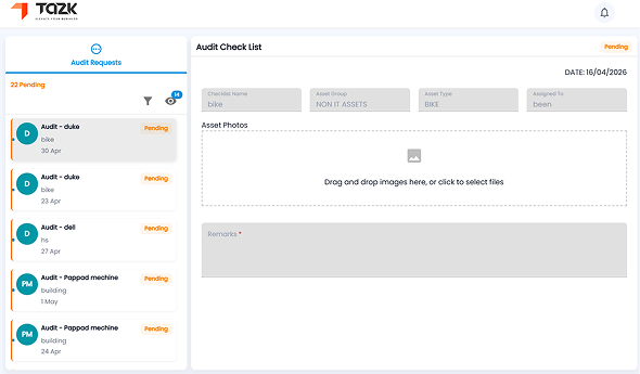 Audit request submission view