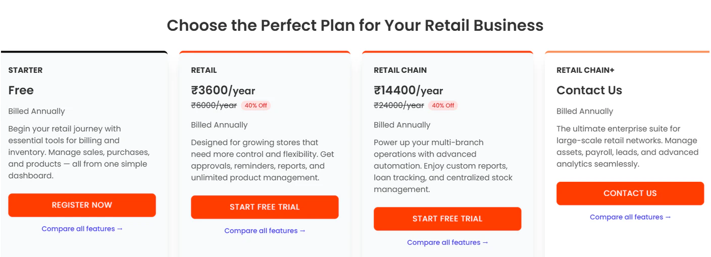 POS pricing chart in India, plans and fees