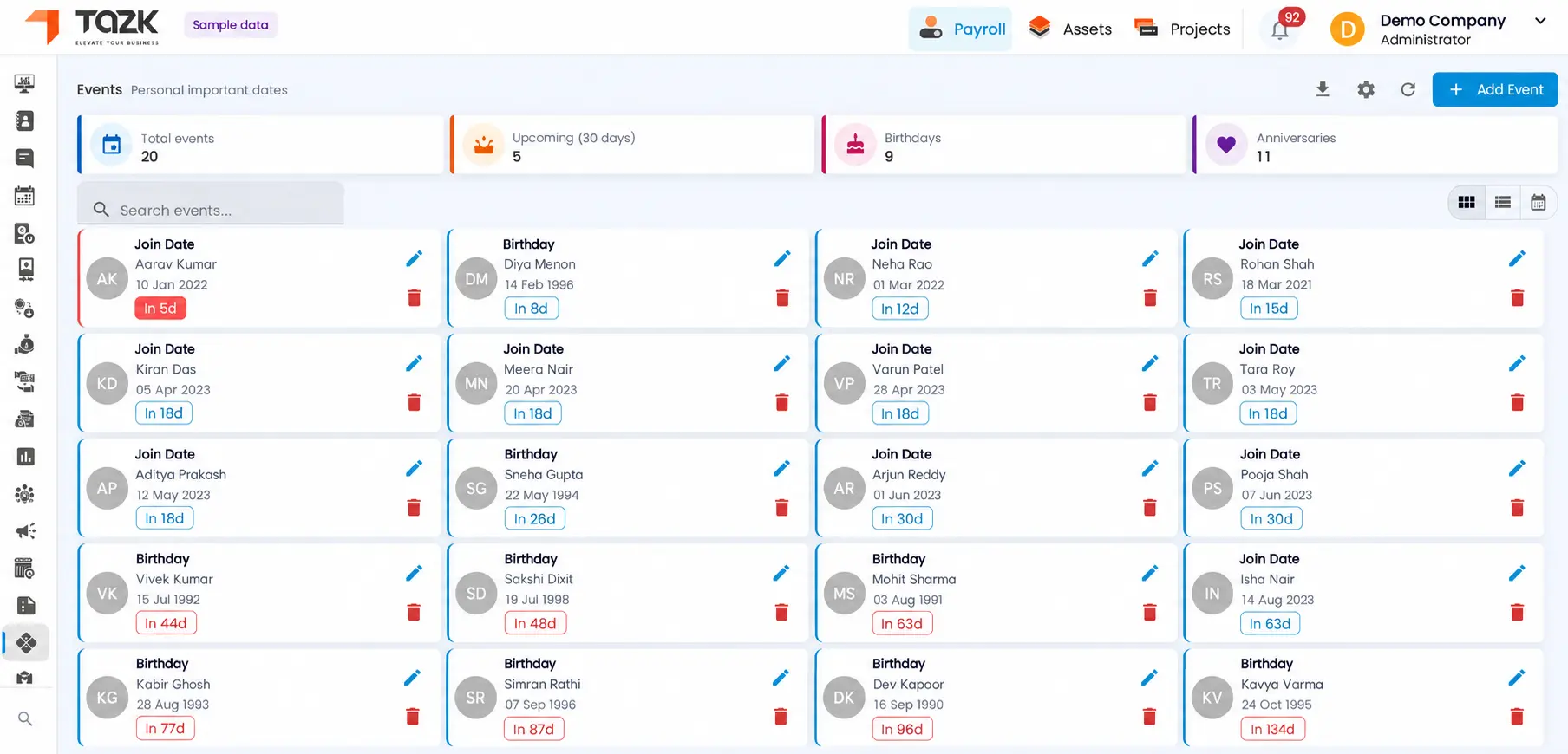 HR analytics dashboard screen 1